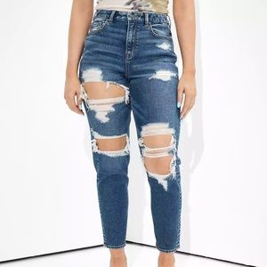 American Eagle Curvy Ripped Mom Jean